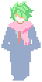 An edited GIF of Midori swaying from side to side. He is now pastel.